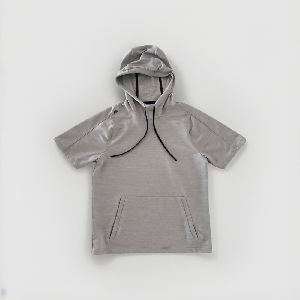 Rhone Summer Knit Hoodie Short Sleeve Gray Silver Men’s Size Small